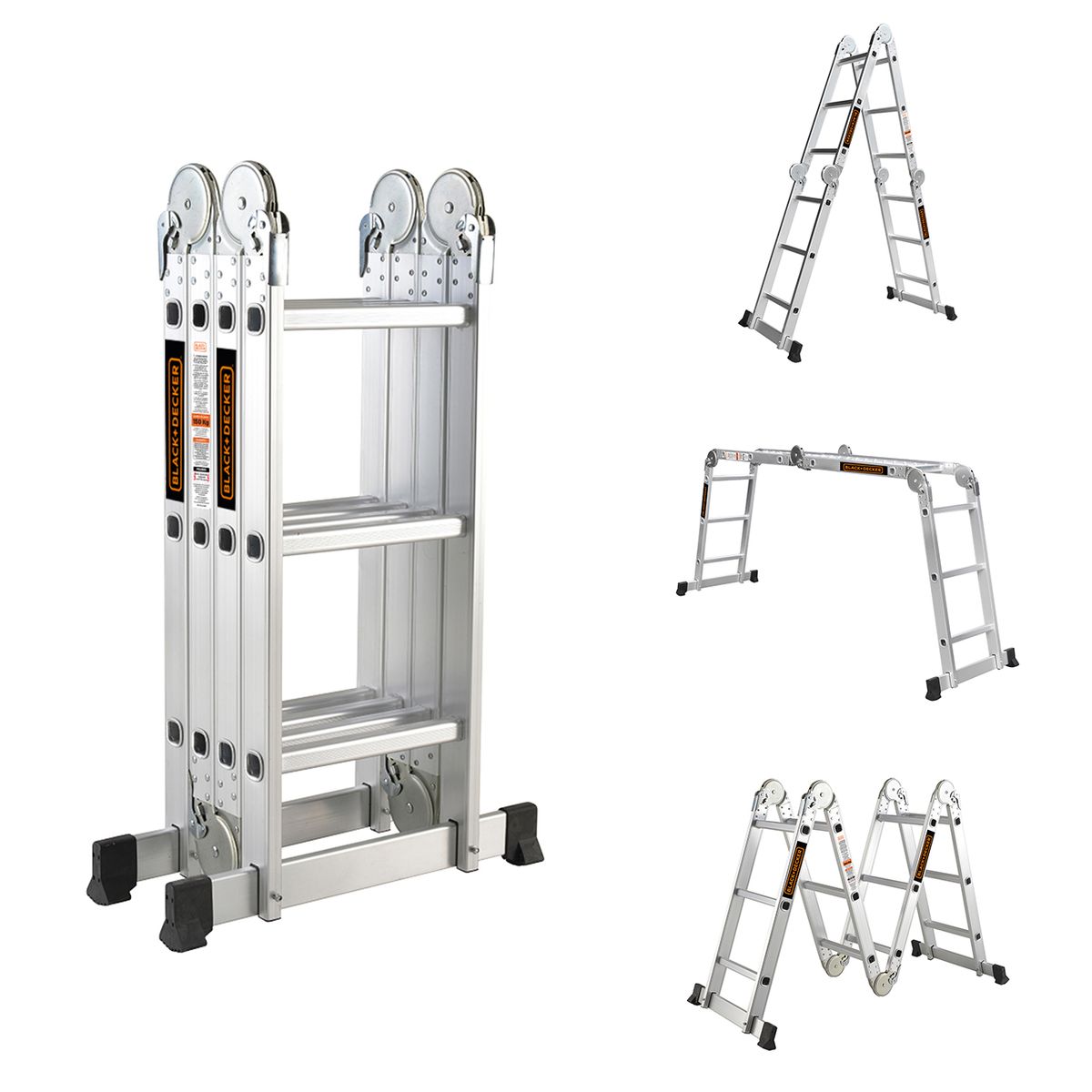 BLACK+DECKER - Escalera Black + Decker Articulada 4x3 150Kg 350cms