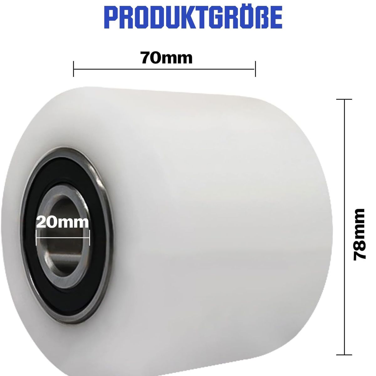 GENERICO - 1 Rodillos De Transpaleta Diámetro 78 mm, Ancho 70 mm