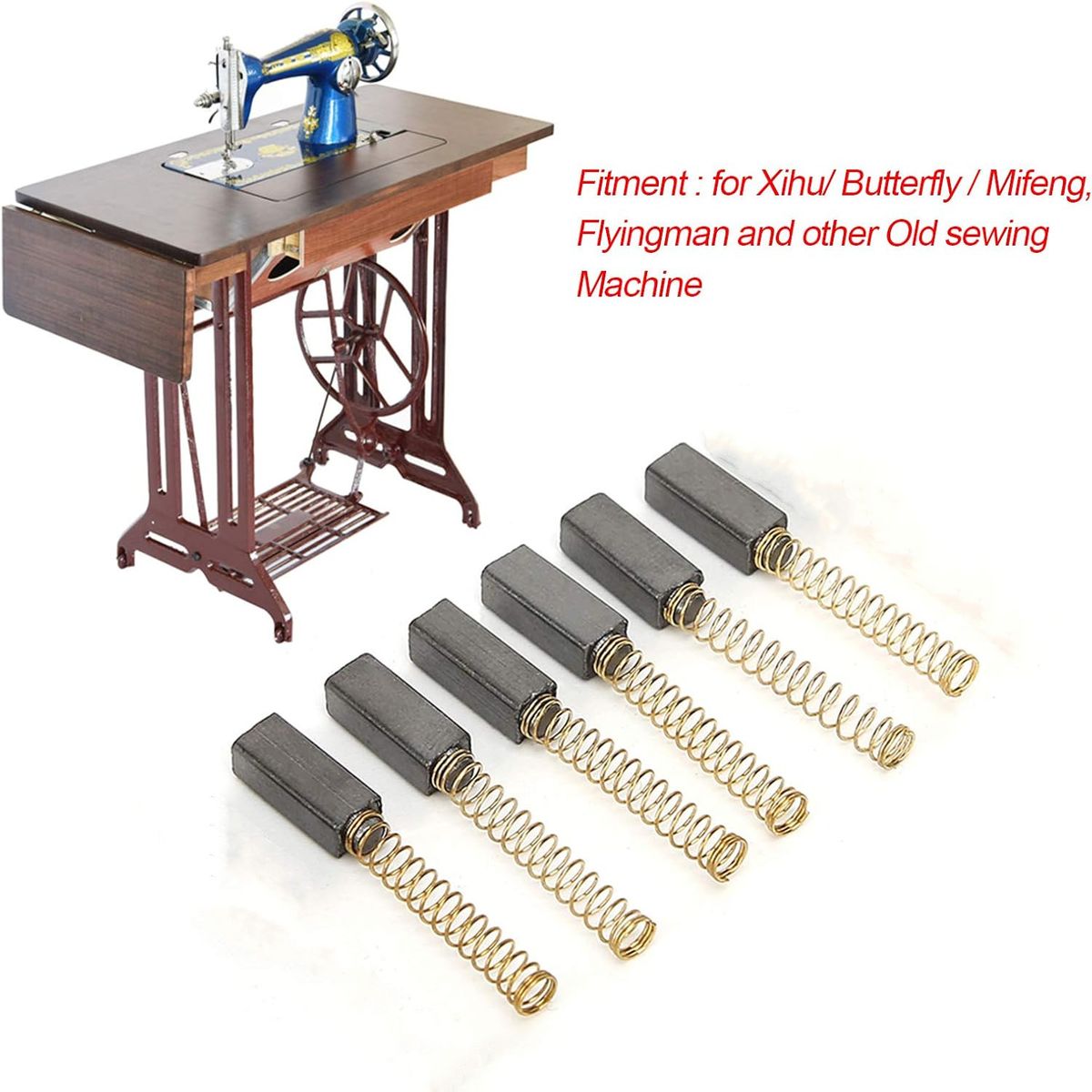 KUANGYE - Set 6 Carbones De Motor Universal Máquina De Coser Doméstica