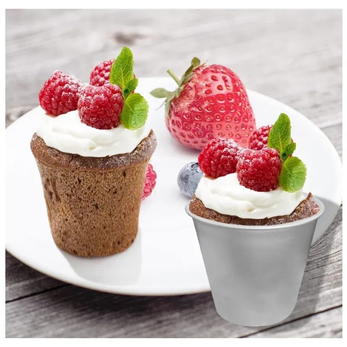 GENERICO - Pack 10 Unidades Moldes Muffins O Queque Individual Aluminio