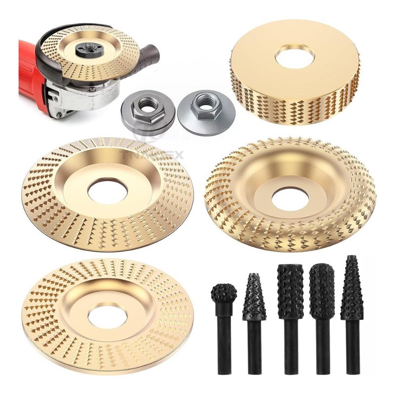 U BUY - Juego De 4 Discos Para Tallar Madera+juego De 5 Escofinas