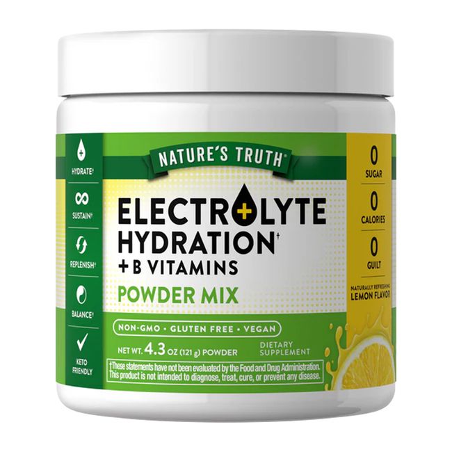 NATURE'S TRUTH - Polvo de Hidratación con Electrolitos + Vit B Limon 121gr