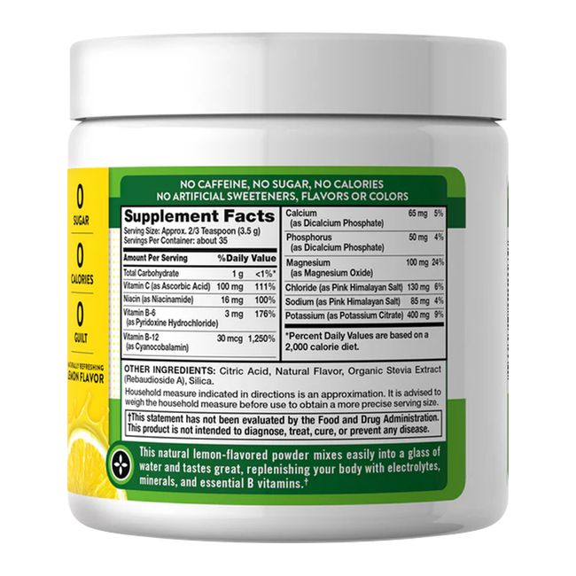 NATURE'S TRUTH - Polvo de Hidratación con Electrolitos + Vit B Limon 121gr