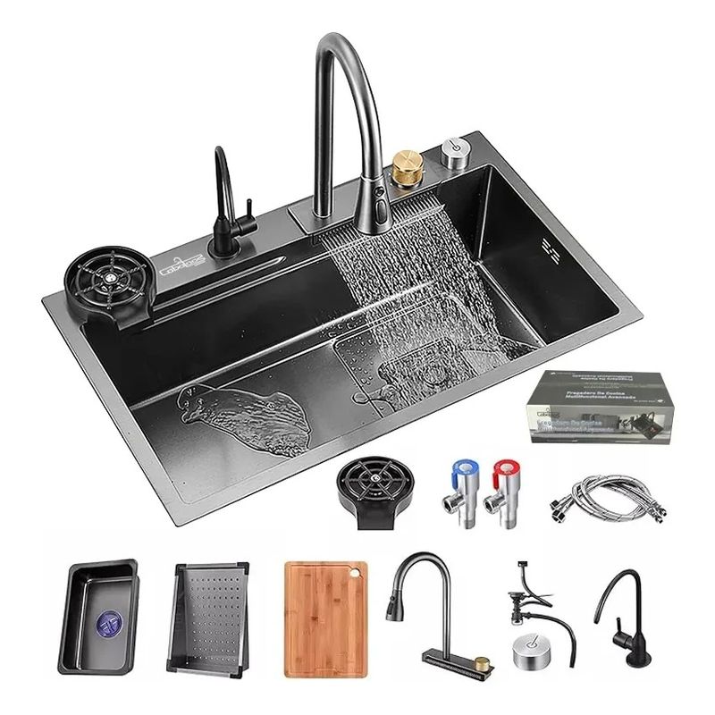 EVERSO - LABALAOS Fregadero De Cocina 80x45cm Acero Inoxidable Lavavajillas