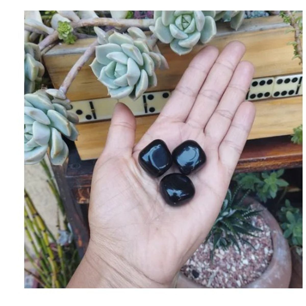 GENERICO - Set 3 Piedras Obsidiana.