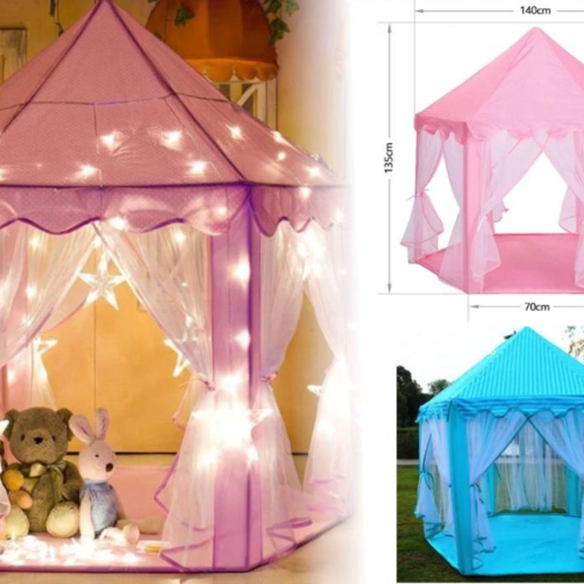 GENERICO - Carpa Castillo Tull Infantil Celeste