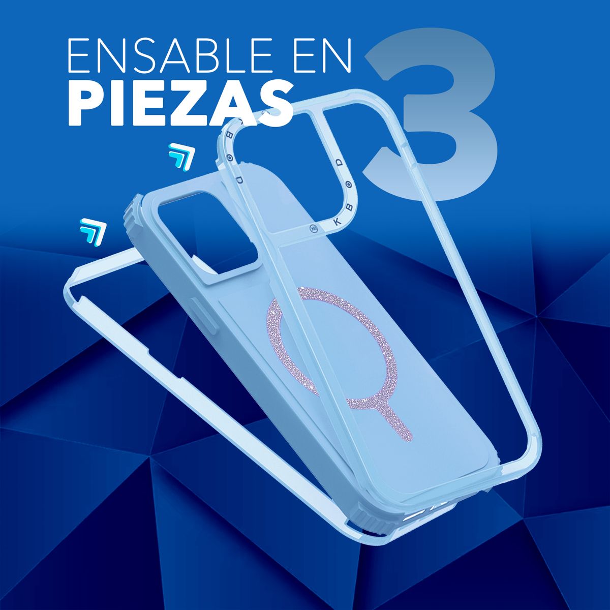 KBOD - Carcasa 360 Antigolpe Magnetic Brillo Kbod Urban Play Shinny Para iPhone 11 Celeste