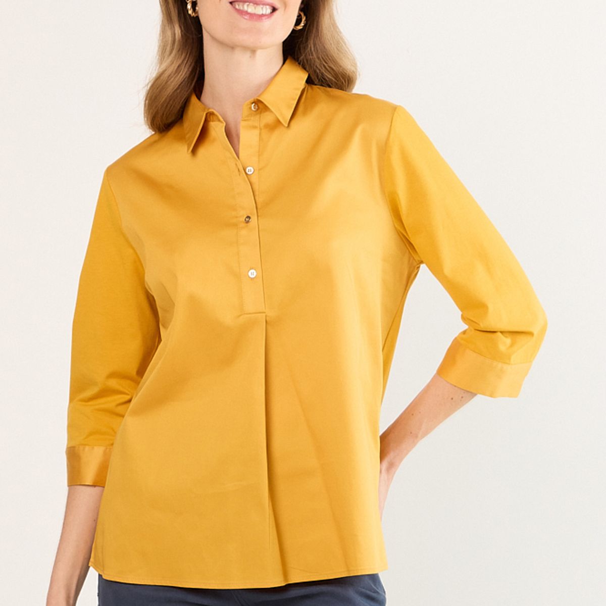 MA GRIFFE - Blusas Manga Larga Mujer Amarillo Magriffe