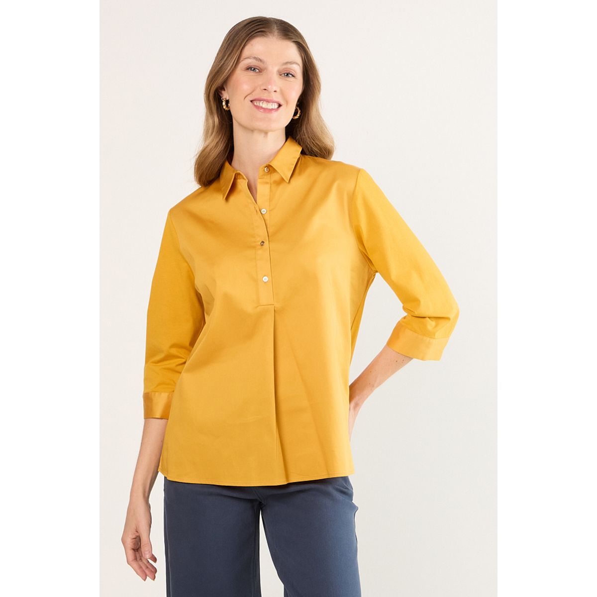 MA GRIFFE - Blusas Manga Larga Mujer Amarillo Magriffe