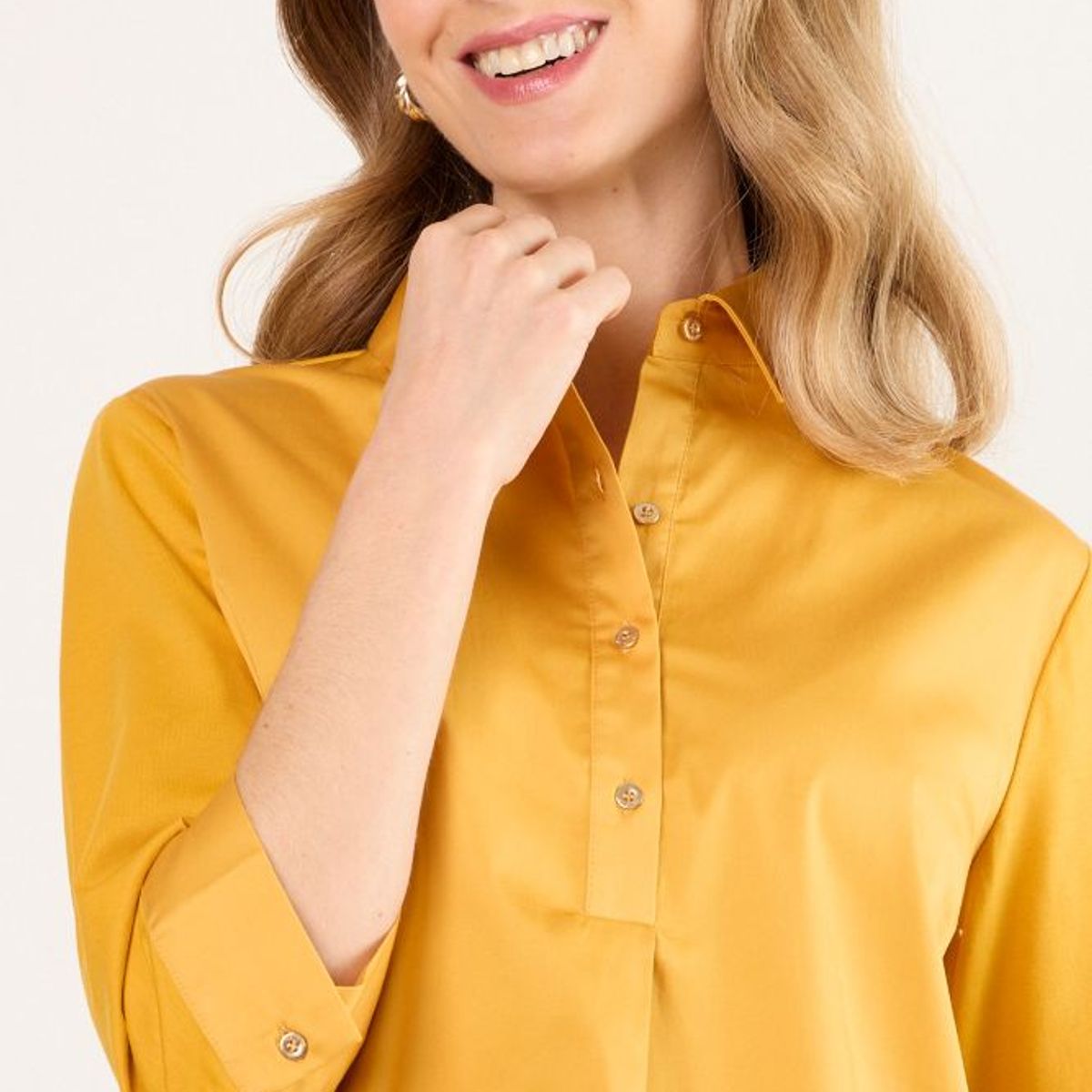 MA GRIFFE - Blusas Manga Larga Mujer Amarillo Magriffe