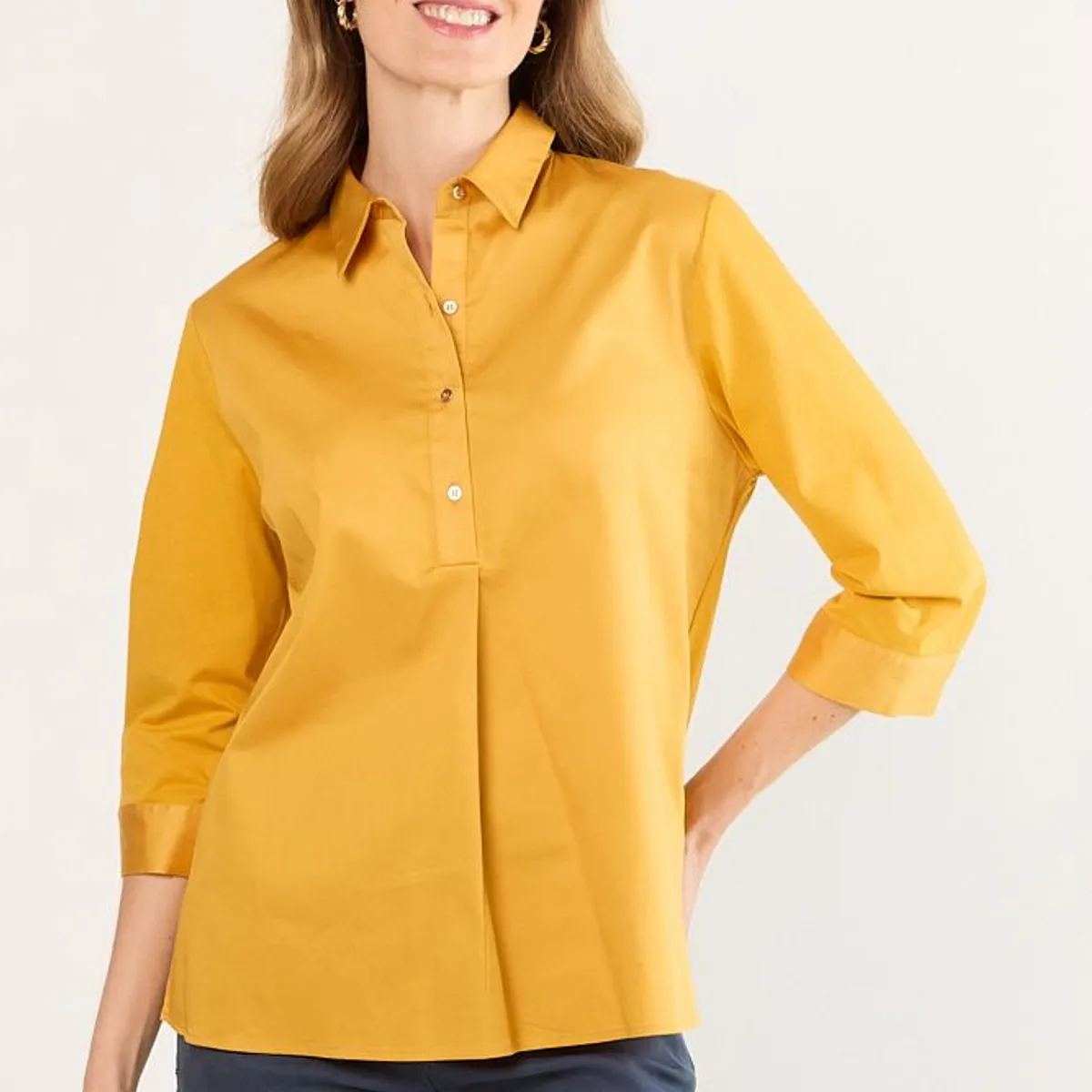 MA GRIFFE - Blusas Manga Larga Mujer Amarillo Magriffe
