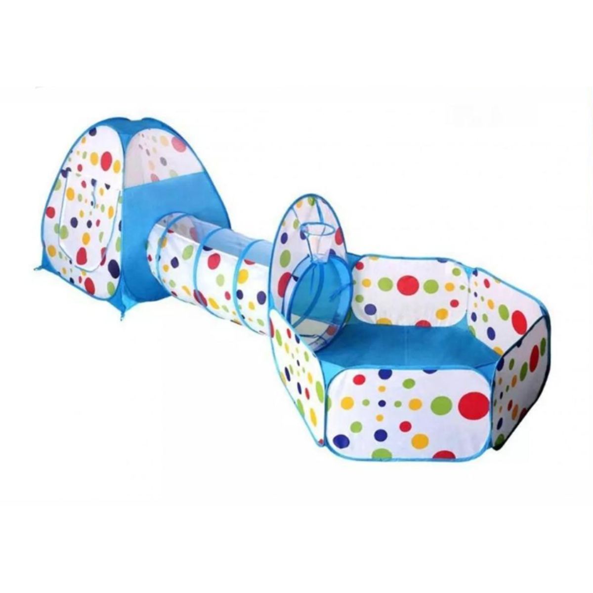 GENERICO - Carpa Tunel 3 En 1 Infantil Con Piscina De Pelotas Azul