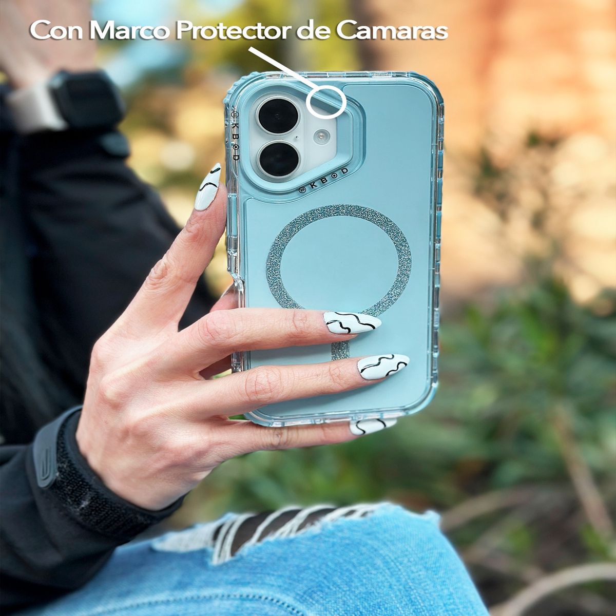 KBOD - Carcasa 360 Antigolpe Magnetic Brillo Kbod Urban Play Shinny Para iPhone 12 y 12 Pro Celeste