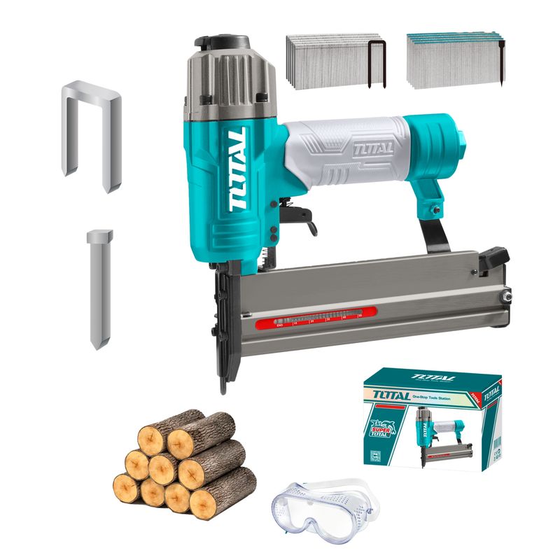 TOTAL TOOLS - Corchetera y Clavadora 2 en 1 Neumática Total