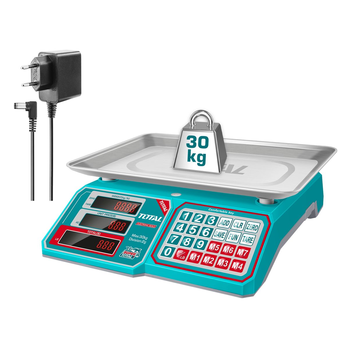 TOTAL TOOLS - Balanza Digital 30 kg Total