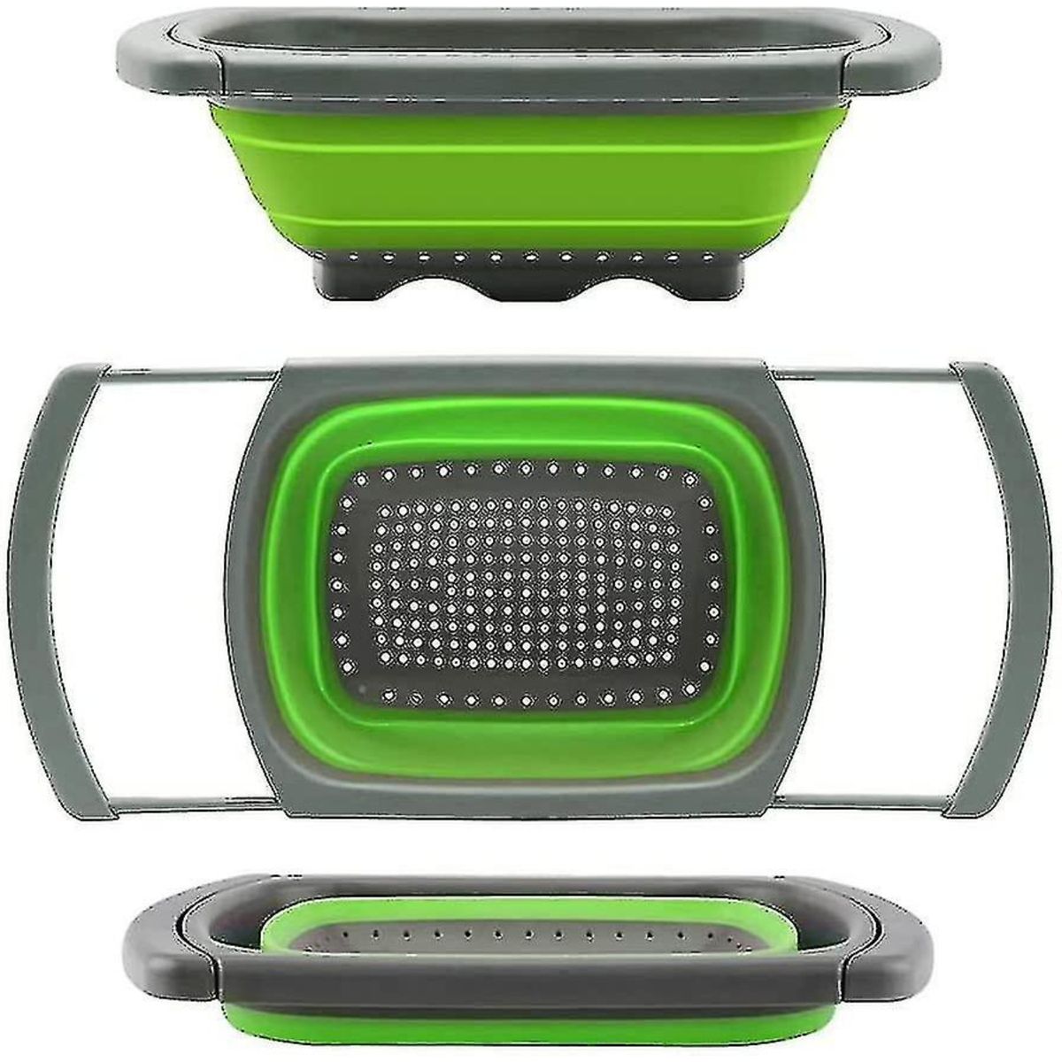 CRUSEC - Colador Extensible Plegable 39x26cm De Silicona Multiuso