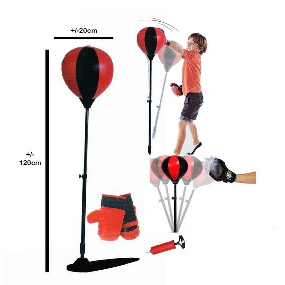 CARIBEE - SET DE BOXEO CON GUANTES Y PELOTA DE BOXEO PARA NIÑOS