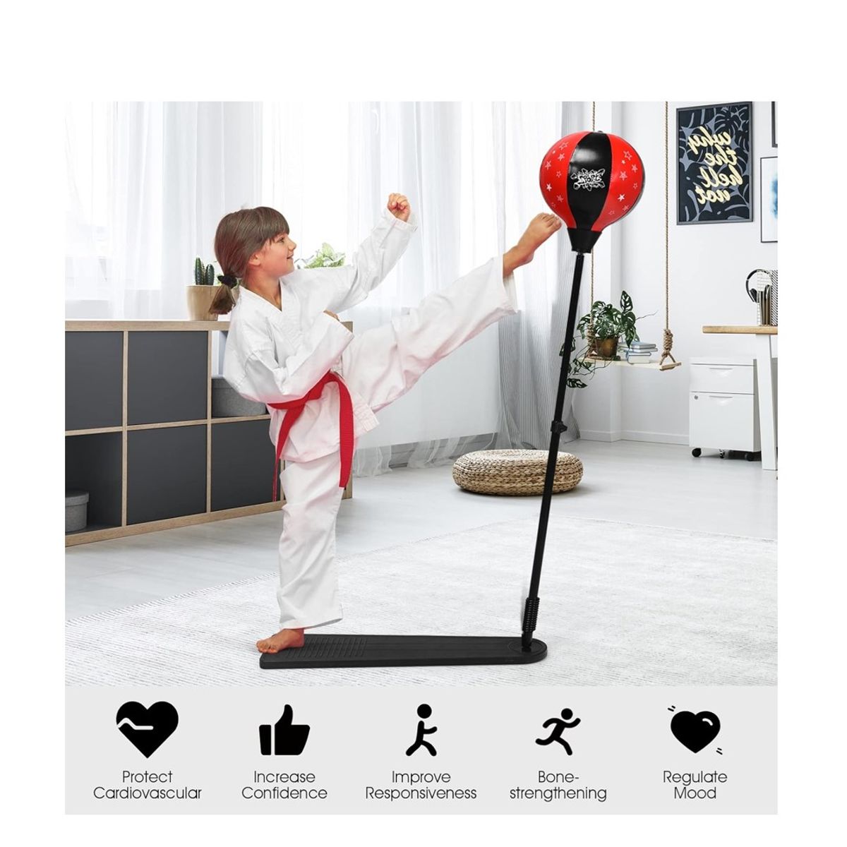 CARIBEE - SET DE BOXEO CON GUANTES Y PELOTA DE BOXEO PARA NIÑOS