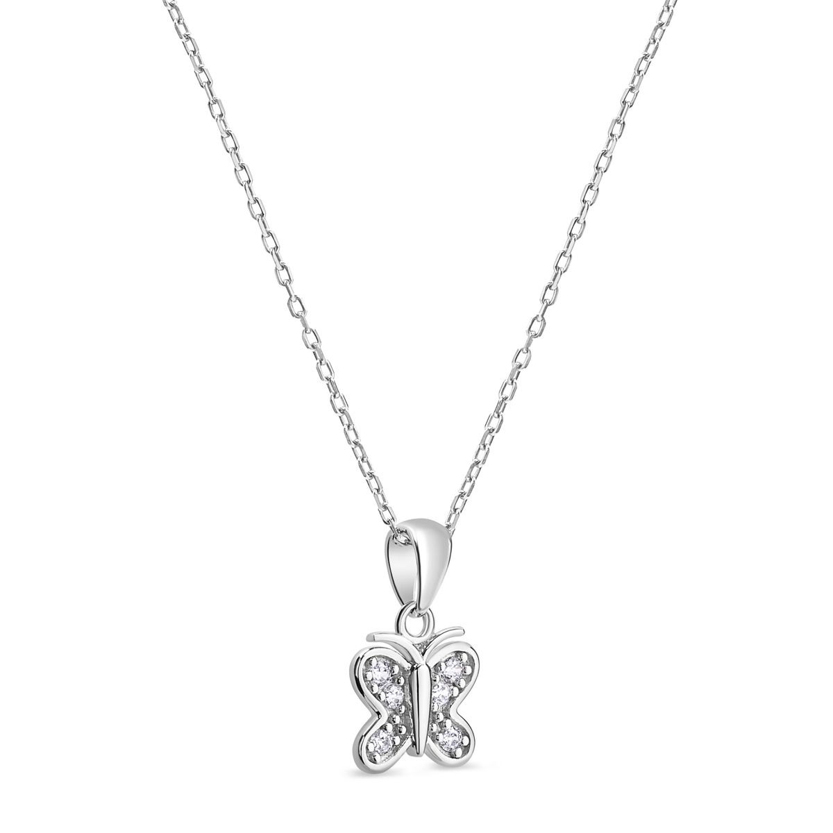 TIANA JOYAS - Collar con una Mariposa de 9mm con Circones de Plata 925