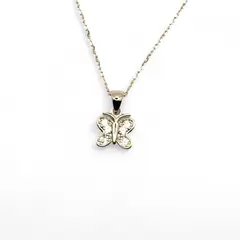 TIANA JOYAS - Collar con una Mariposa de 9mm con Circones de Plata 925