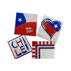 GENERICO - Servilletas Bandera Chile Fiestas Patrias 10und X 12