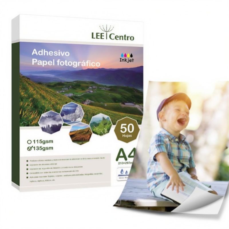 TODOK - Papel Adhesivo Fotográfico Antióxido Glossy A4115g50 Hoja