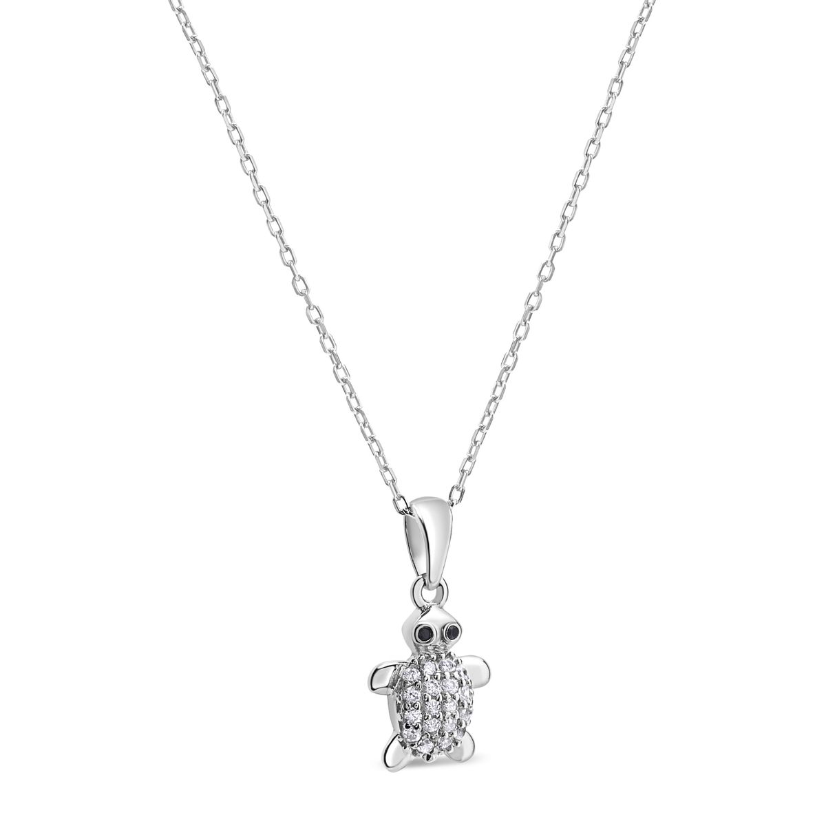 TIANA JOYAS - Collar con una Tortuga de 10mm con Circones de Plata 925