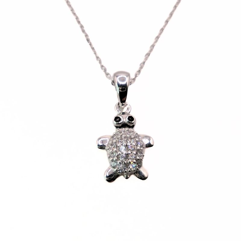 TIANA JOYAS - Collar con una Tortuga de 10mm con Circones de Plata 925