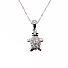 TIANA JOYAS - Collar con una Tortuga de 10mm con Circones de Plata 925