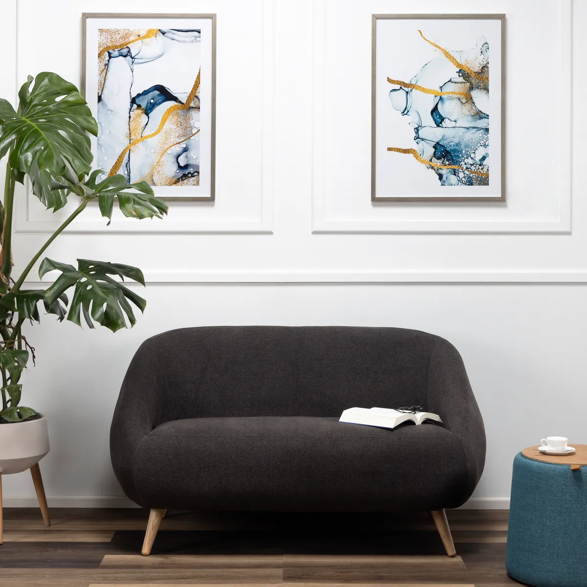 ASIMETRIKA - Sofá BUBBA - Gris 2 Cuerpos