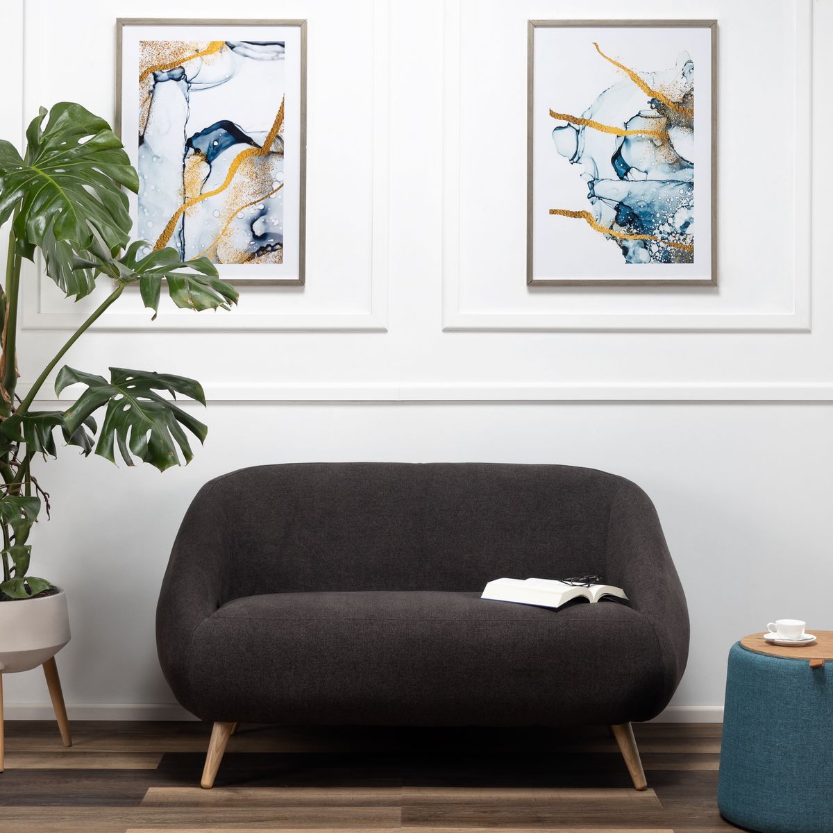 ASIMETRIKA - Sofá BUBBA - Gris 2 Cuerpos