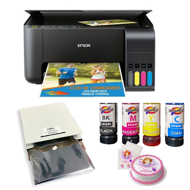 GENERICO - Kit para Impresion de Fototorta con Ep L1250 Papel de Azucar wifi