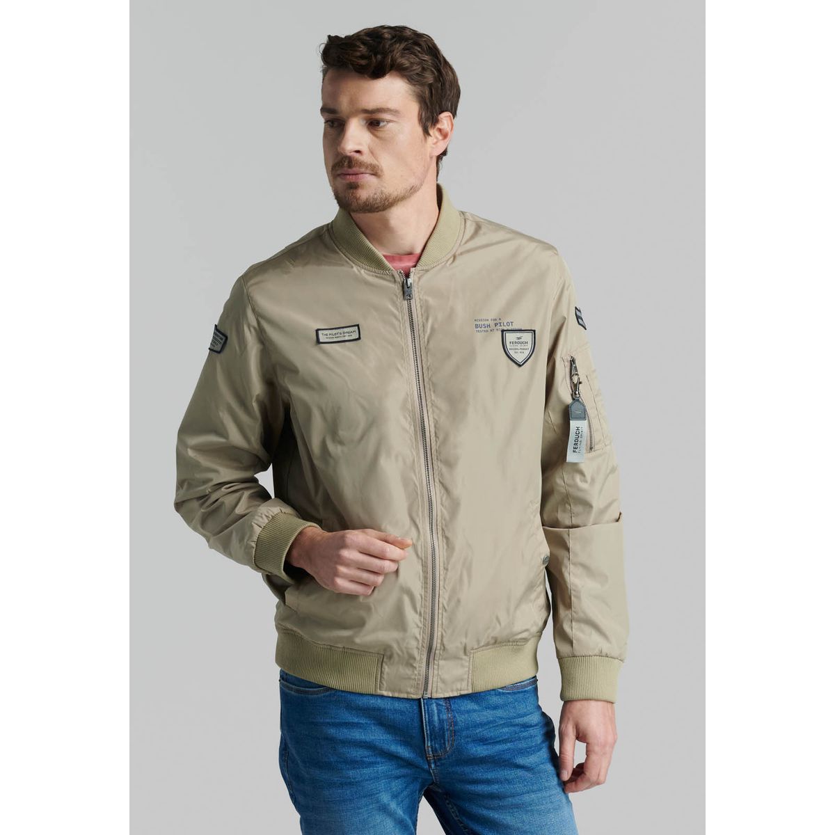 FEROUCH - Chaqueta Pilot Sport Beige Ferouch