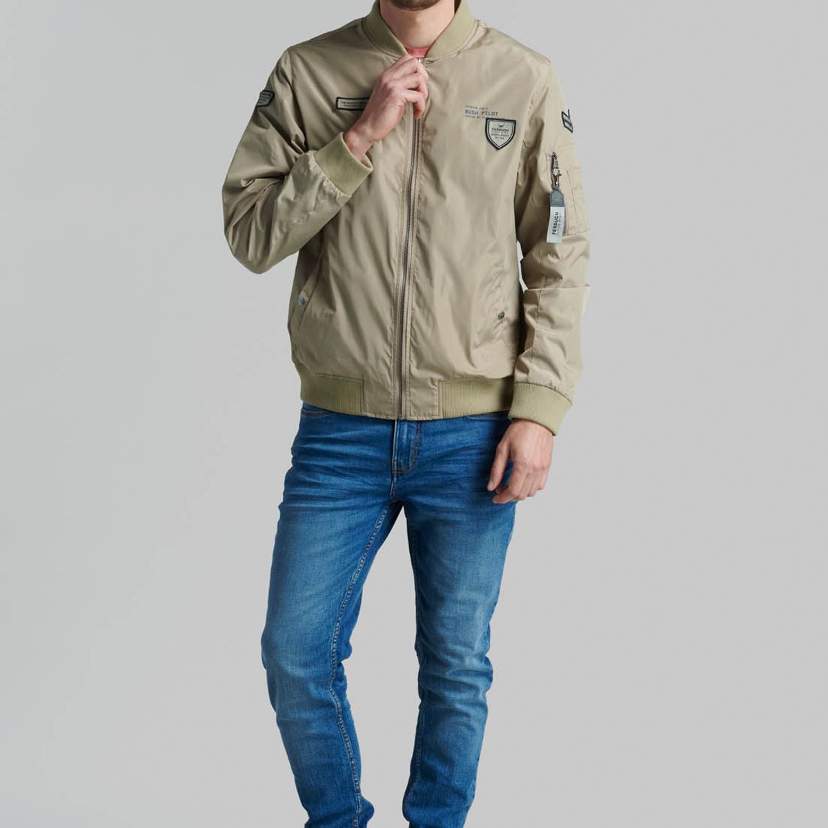 FEROUCH - Chaqueta Pilot Sport Beige Ferouch