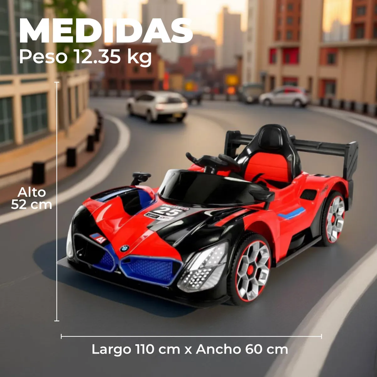 MUNDO ONLINE - Auto Eléctrico Niños Deportivo Con Control Luces LED y Sonido