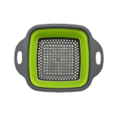 CRUSEC - Colador Escurridor De Silicona 29x21cm Plegable Multiuso