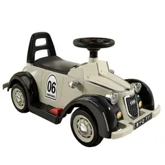 MUNDO ONLINE - Auto Eléctrico Clasico Niños Estilo Retro Luces LED y Sonido