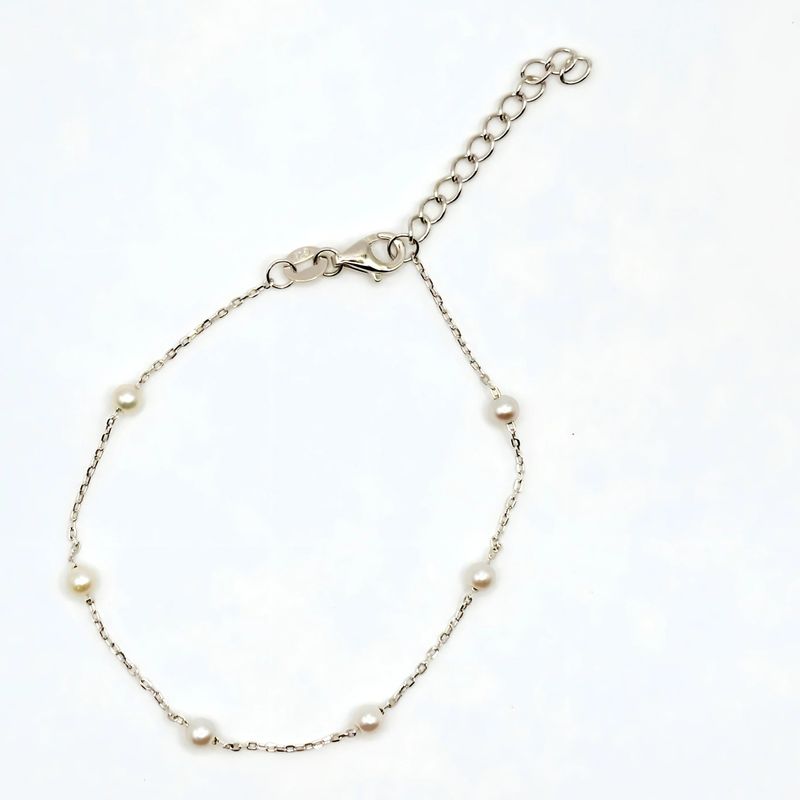 TIANA JOYAS - Pulsera con Perlas cultivadas de Plata 925 Joya Infantil Regalo Niña