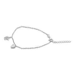 TIANA JOYAS - Pulsera con un Ángel de la Guarda y un Corazón de Plata 925