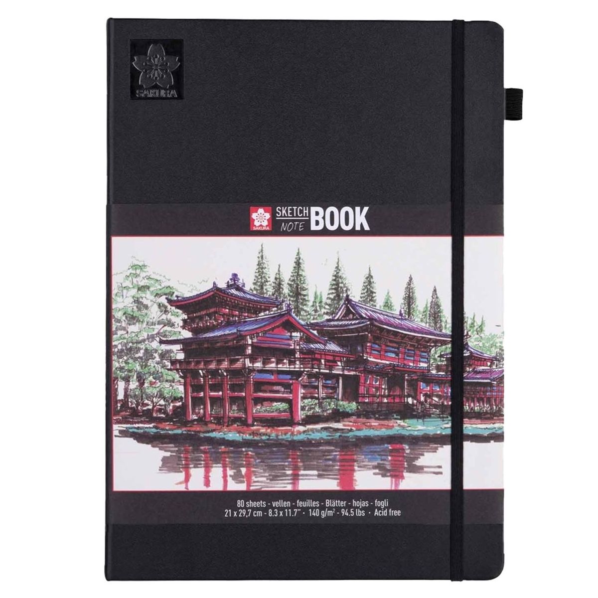 GENERICO - Kit Sketchbook 21x30cm+Set de 6 Tiralíneas 0.5 Colores Frios