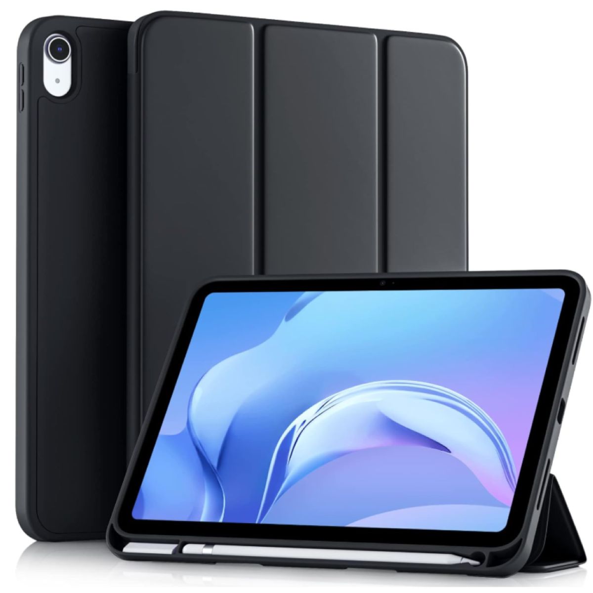 GENERICO - Carcasa Smart Cover Para iPad A16 11th 2025 Negro + Mica