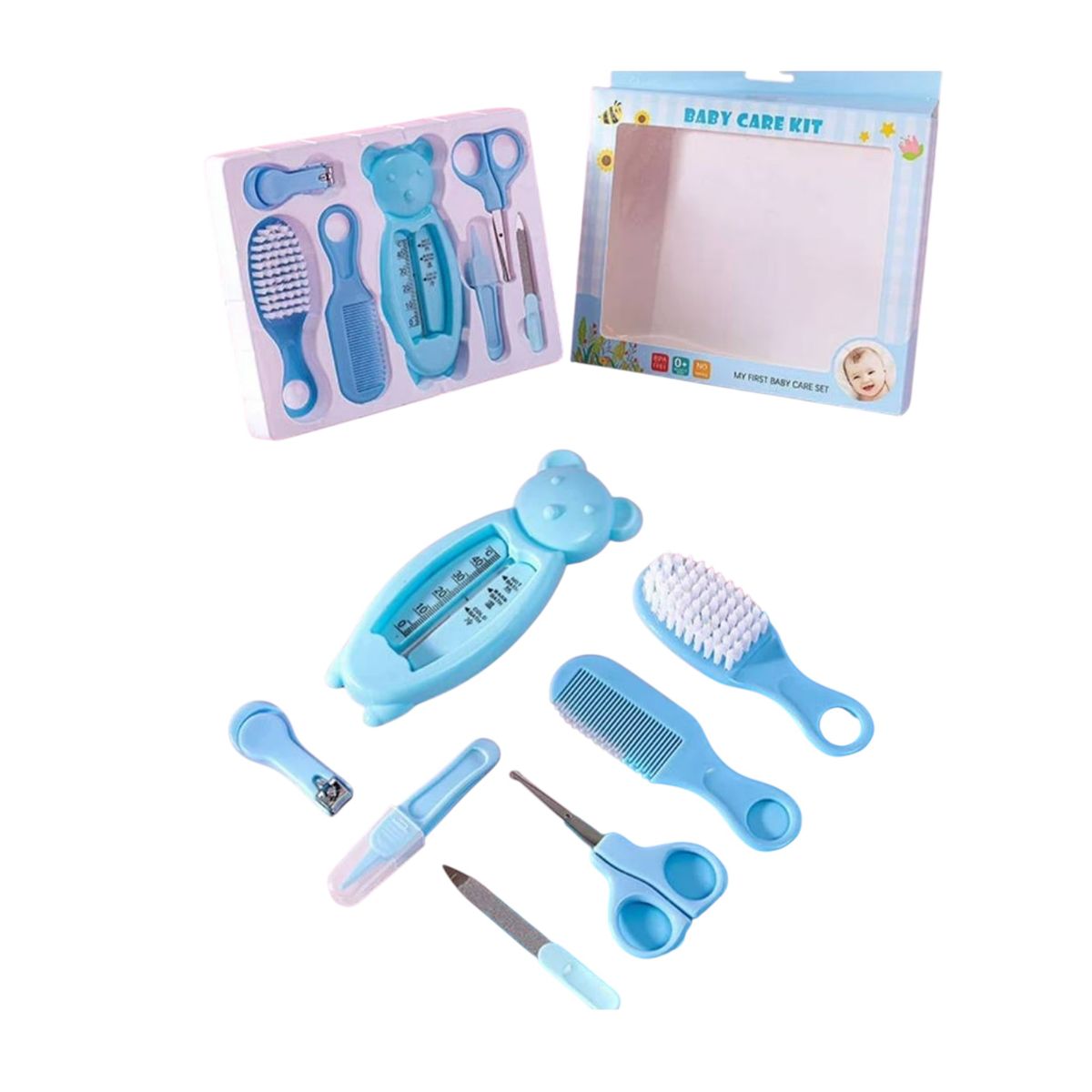 FASHION COSMETICOS - Kit de Cuidado e Higiene para Bebé  Celeste