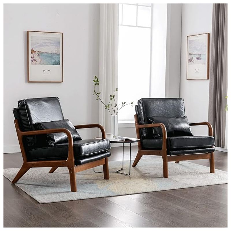 MSA MUEBLES SANTA ANA - Poltronas Sitial Manchester Café Negro x 2 unidades