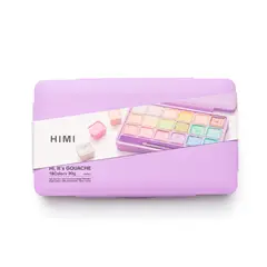 HIMI - Set Gouache 18 Colores Pastel 12g + 3 pinceles Morado