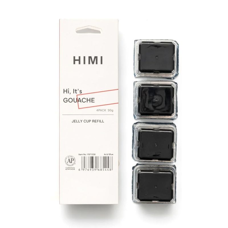 HIMI - HIMI Recarga Gouache 4 unidades 30g Negro