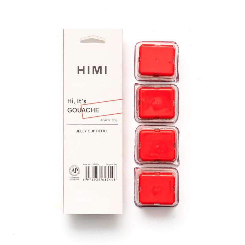 HIMI - HIMI Recarga Gouache 4 unidades 30g Oriental Red
