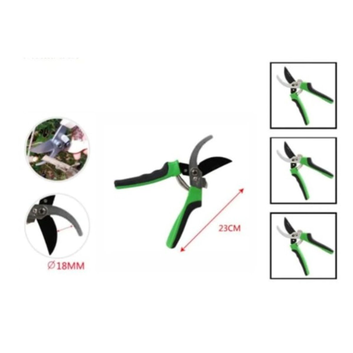 GENERICO - Tijera De Jardin Con Dientes Mango Bicolor 23 Cm