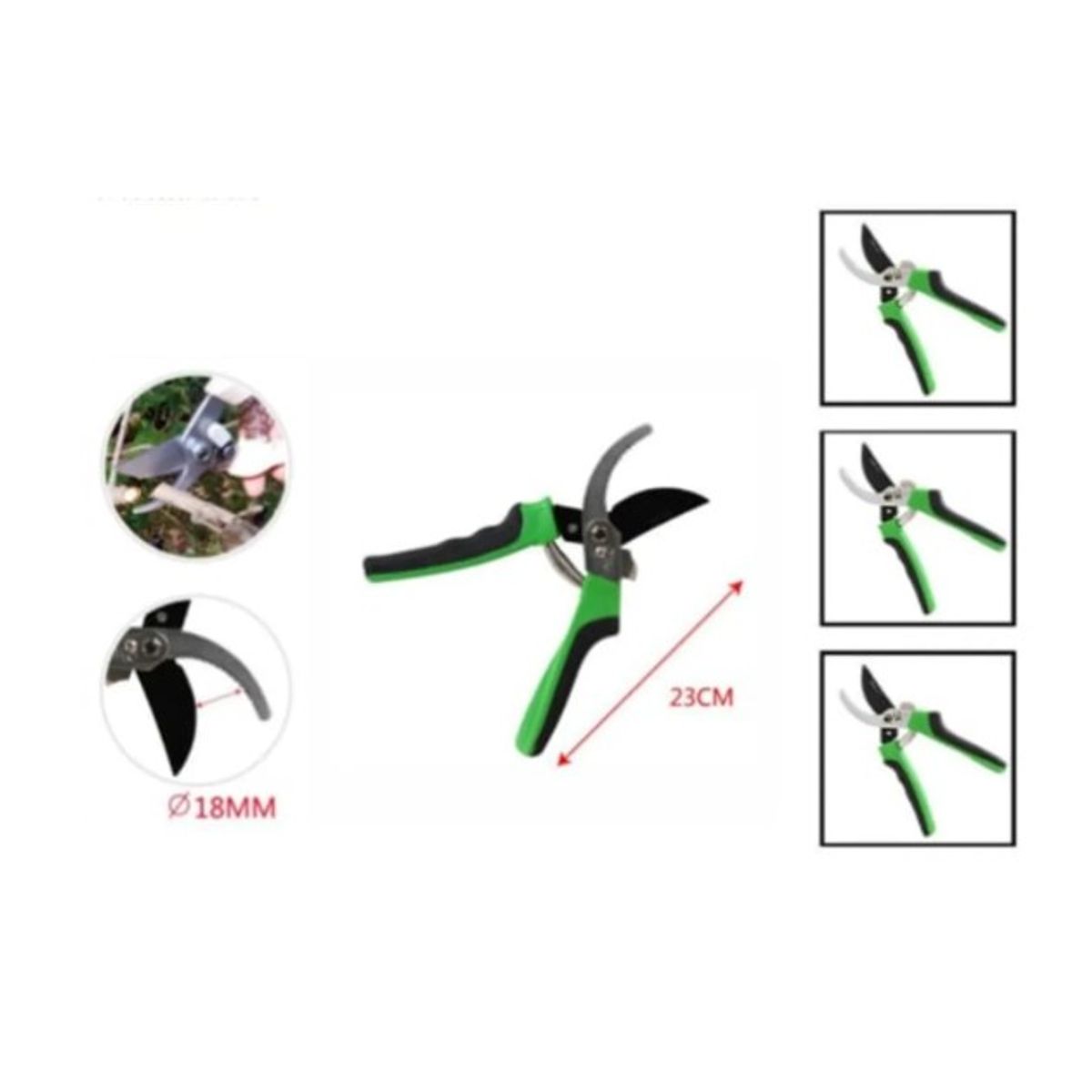 GENERICO - Tijera De Jardin Con Dientes Mango Bicolor 23 Cm