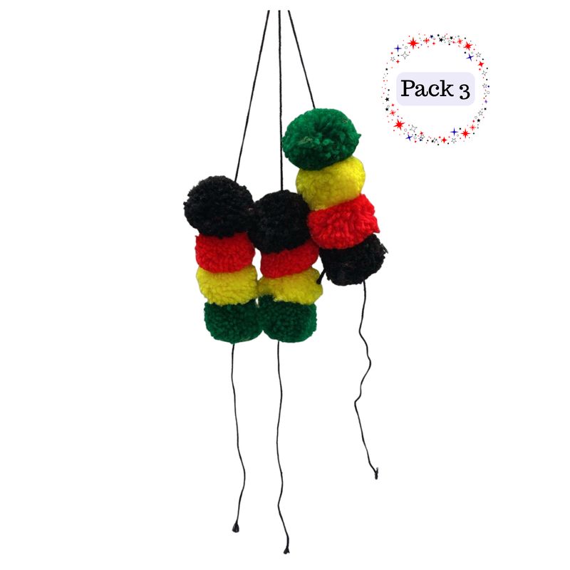 EKOL TACTICA MILITAR - Pack 3 Cintillo Pompon Nortino – Baile Tradicional / Fiestas Patrias