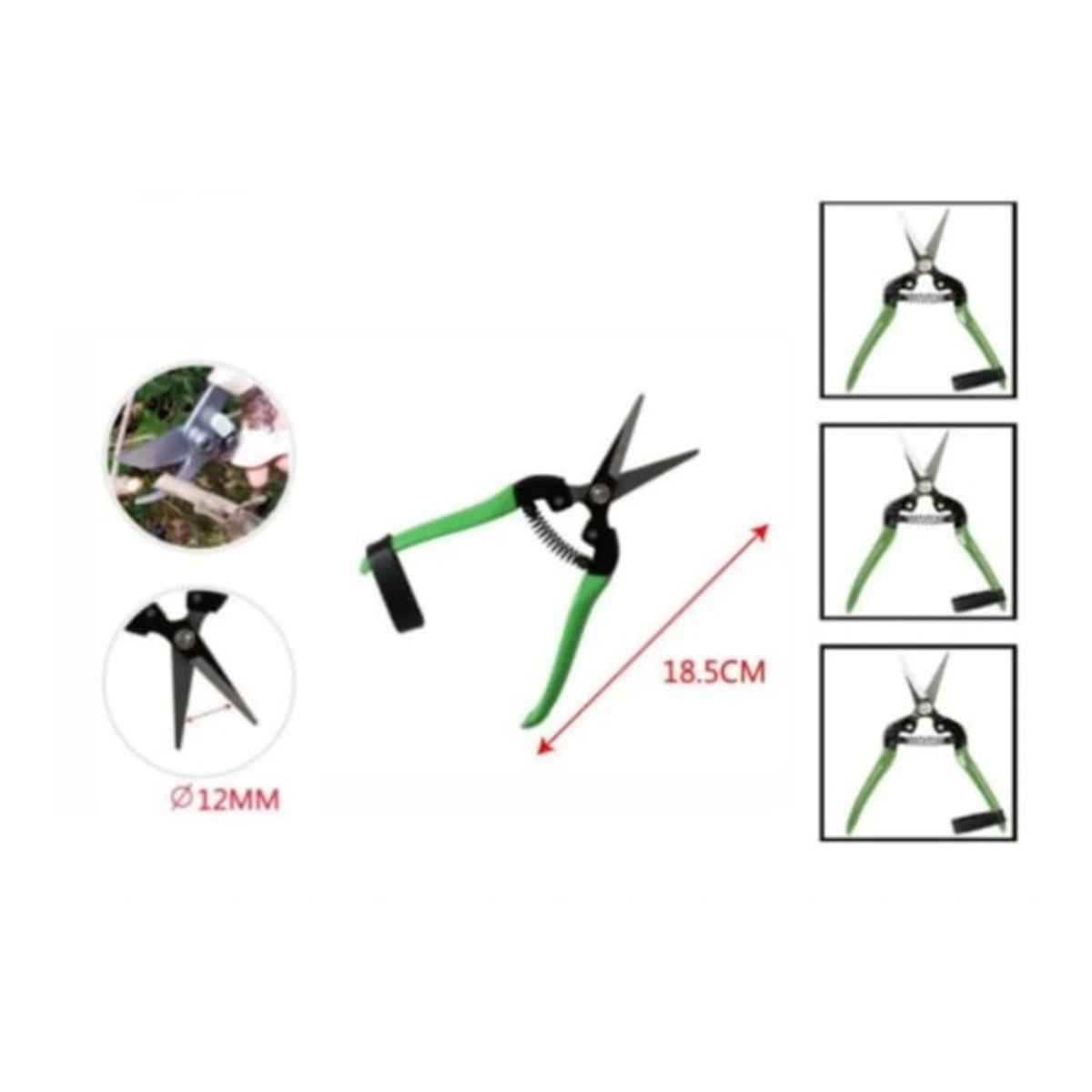 GENERICO - Tijera De Jardin Con Dientes Mango De Un Color 18,5 Cm